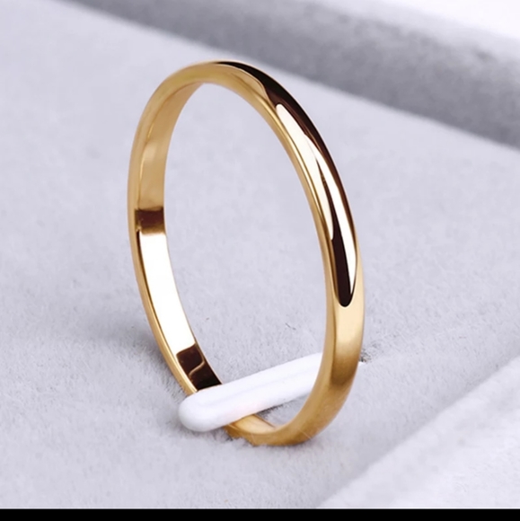 Jewelry - ☆♡NEW Simple 2mm Gold Tone Stackable Band Ring